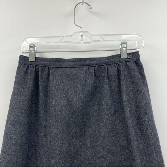 Vintage Pendleton 1950s 100% Virgin Wool A-Line Midi Skirt Academia Grey Size 2 - Picture 3 of 8